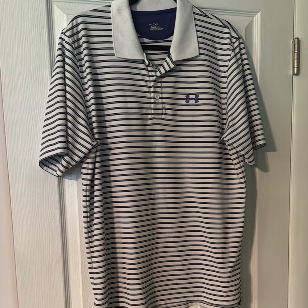 Under Armour Black and White Polo Shirt
